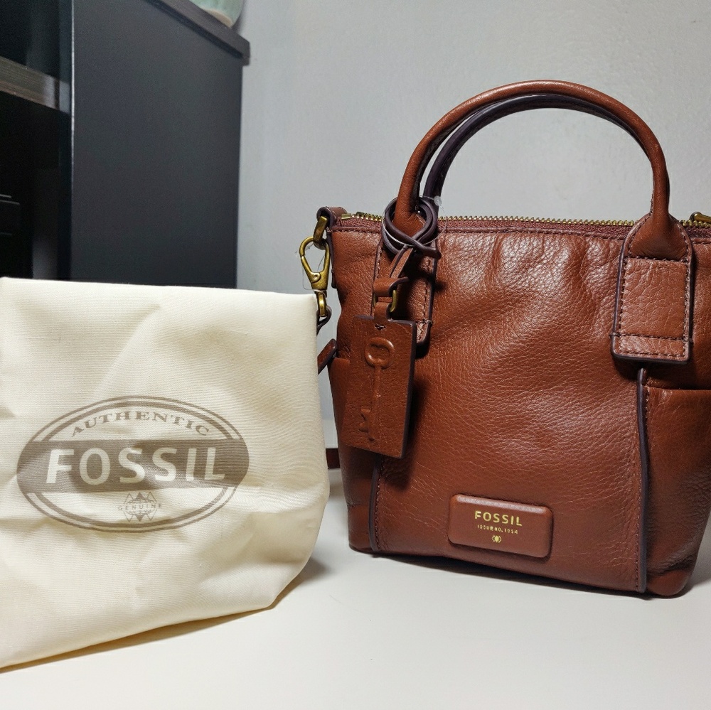 Fossil - Leather Brown Emerson Mini Satchel